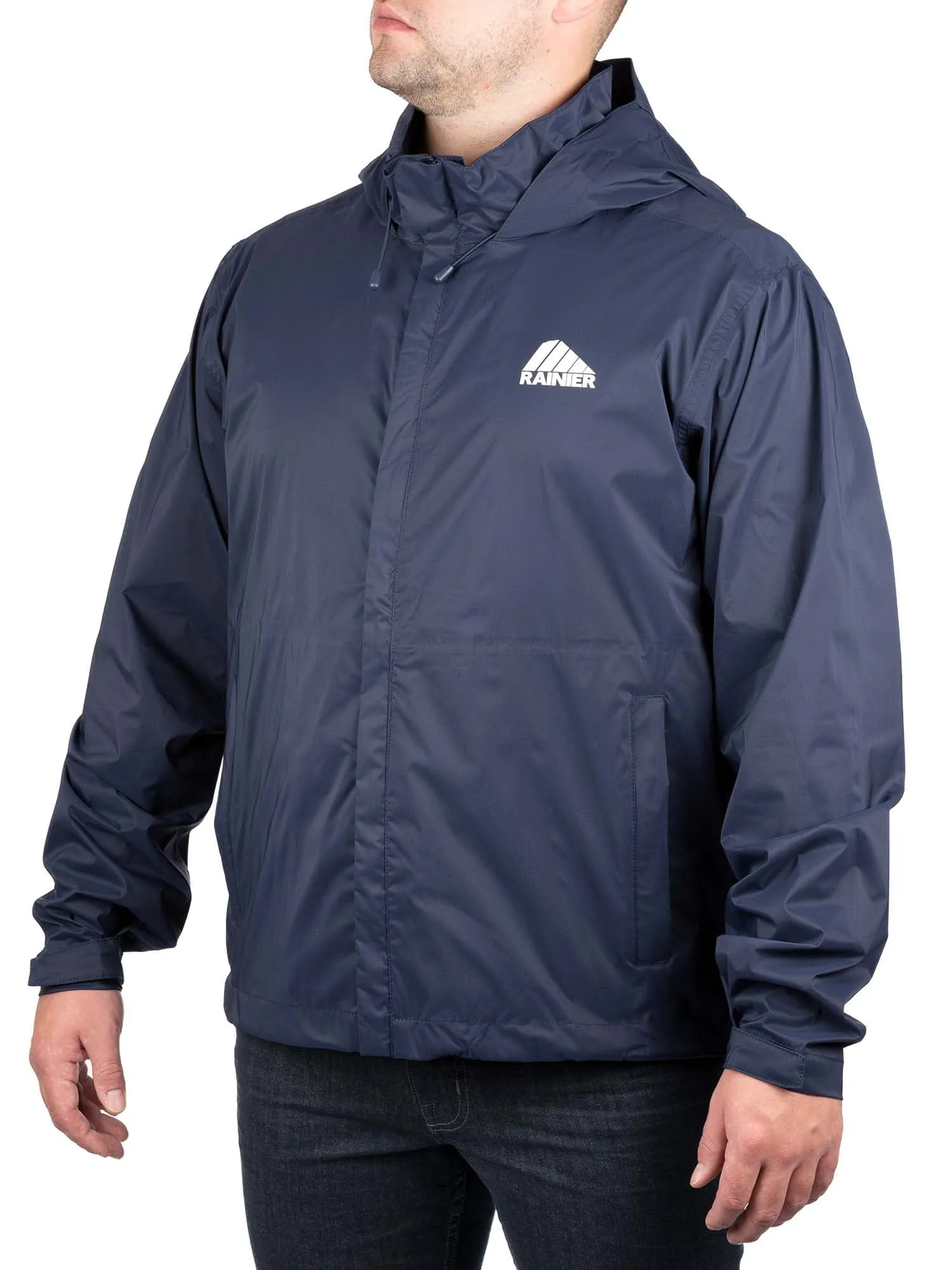Rainier Waterproof Breathable Essential Rain Jacket in Navy, Size L