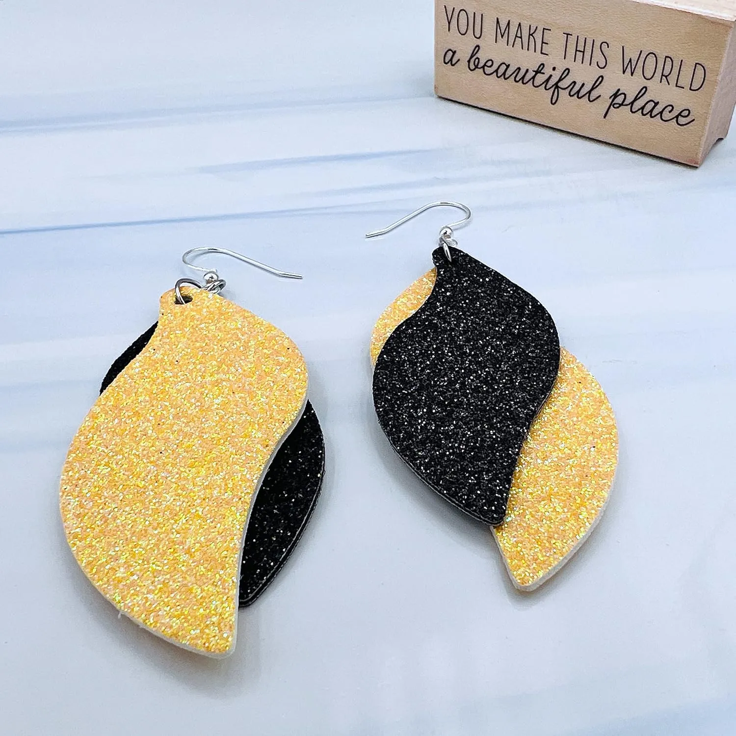 Red & Black Earrings for Women - Green & Gold Earrings - Cheer Jewelry - Baseball, Football