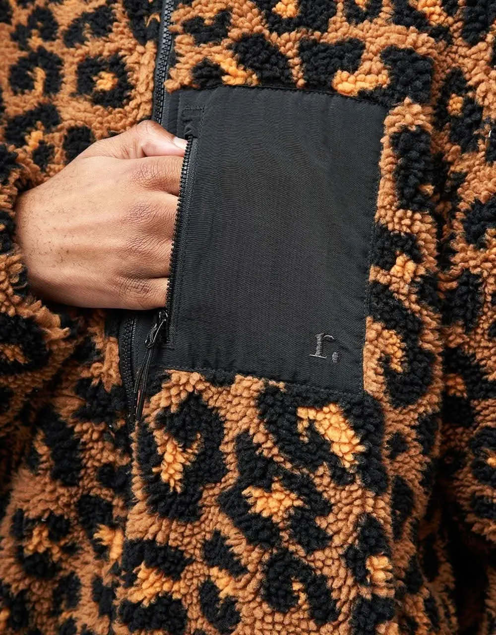 Route One Sharwa Pocket Fleece - Leopard