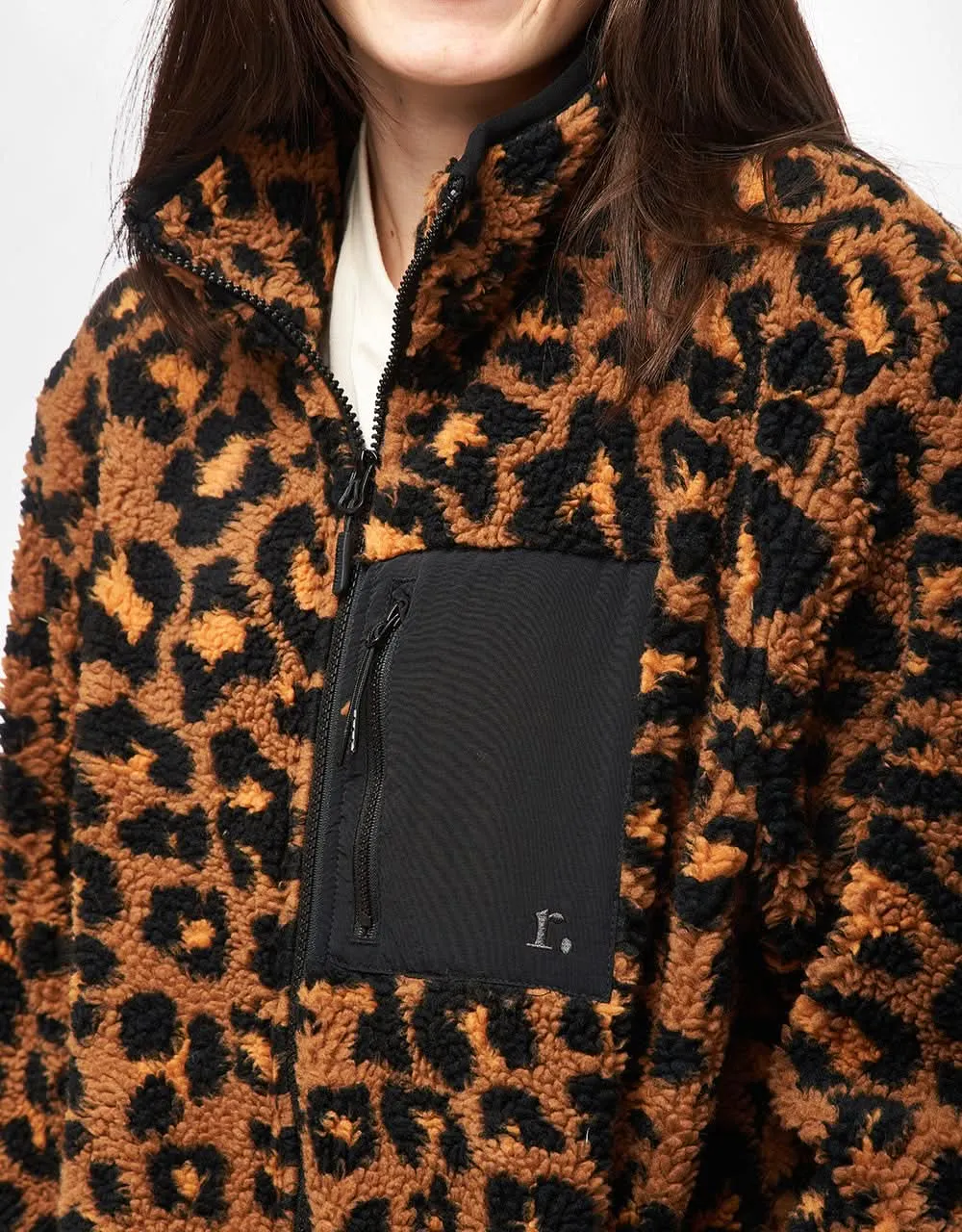 Route One Sharwa Pocket Fleece - Leopard