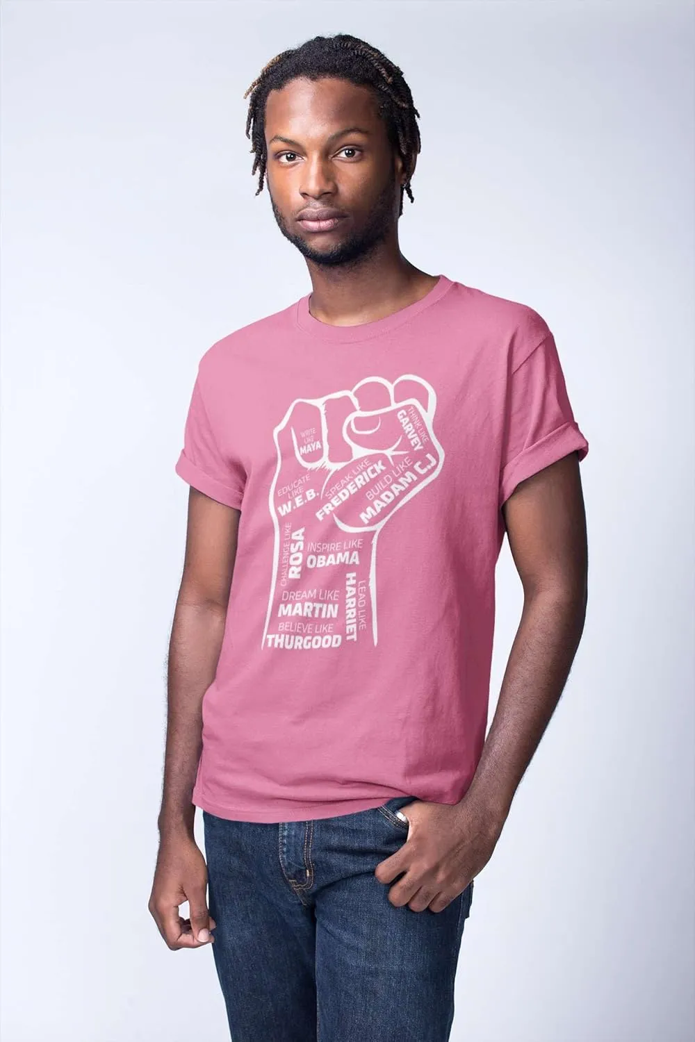 Shop4Ever Inspiring Black Leaders Fist T-Shirt - Women's Red Medium