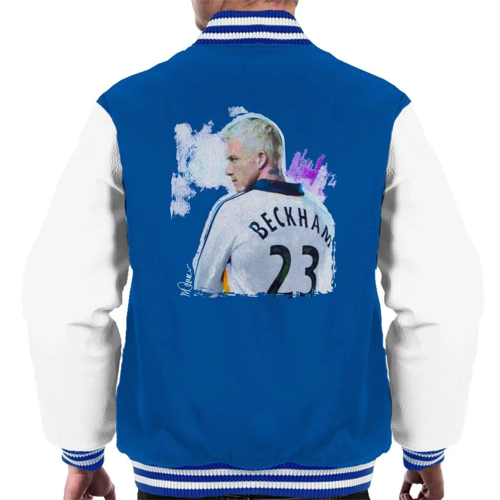 Sidney Maurer Original Portrait Of David Beckham Real Madrid Kit Men's Varsity Jacket