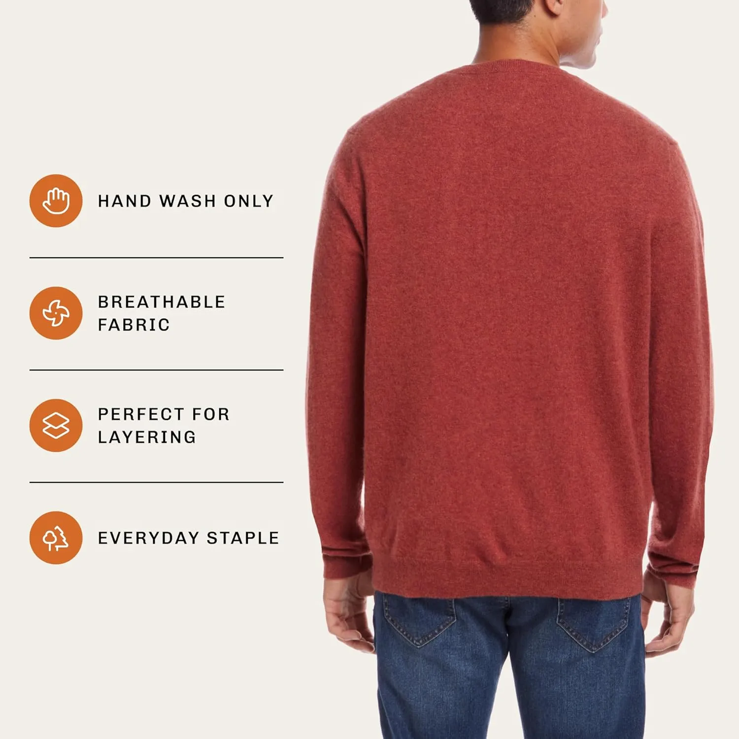 Weatherproof Vintage Men's 100% Cashmere Sweater  Ultra-Soft, Warm & Lightweight Pullover for All-Day Comfort (S-XXL)