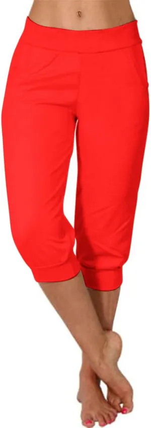 Women's Fashion Capri Pants Gym Workout Exercise Fitness Sweatpants Stretch Casual Fold-Over Hem Capri Sports Legging