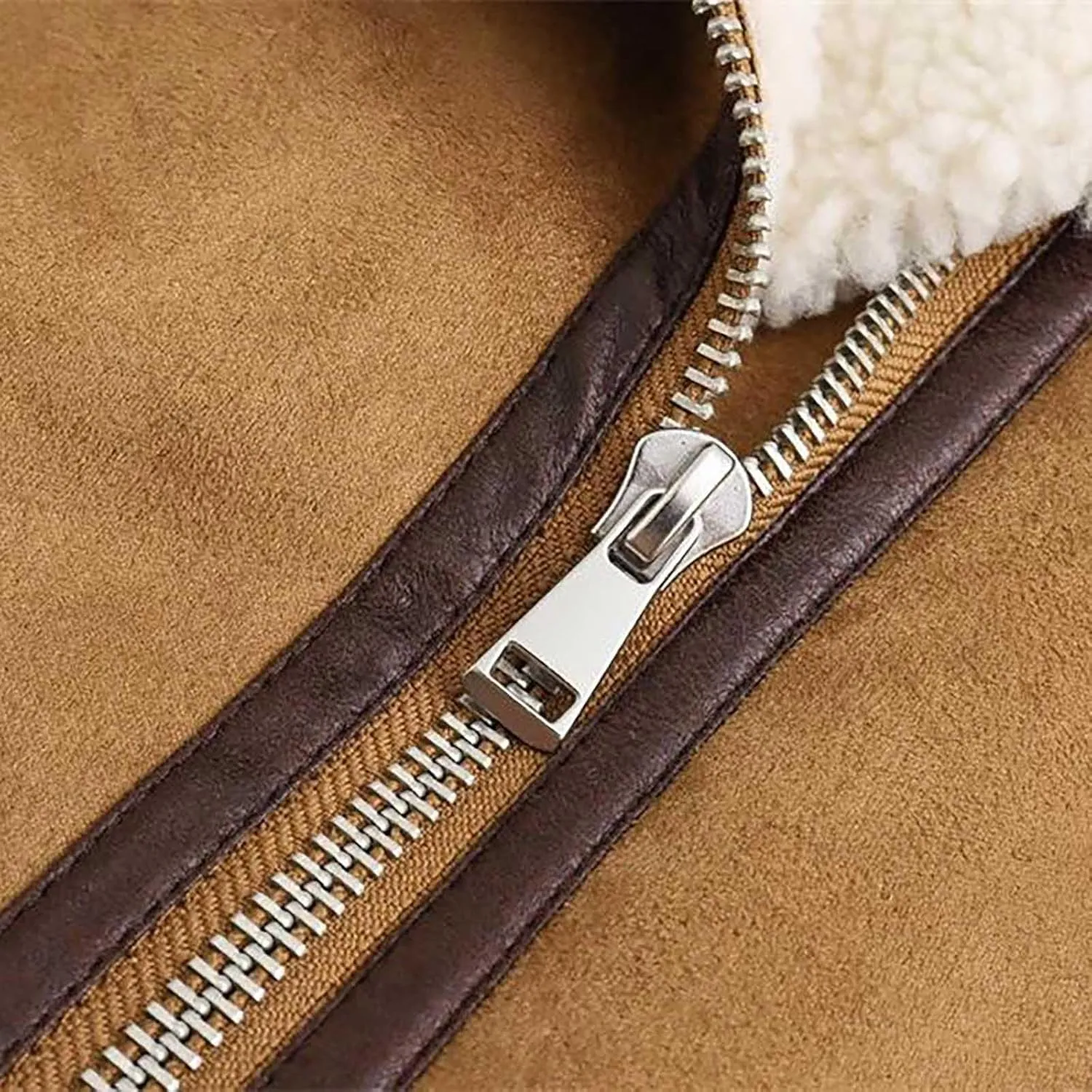 Womens Fashion Sherpa Vest Sleeveless Stand Collar Zip Up Cropped Moto Biker Coat Short Fleece Padded Gilet Outerwear