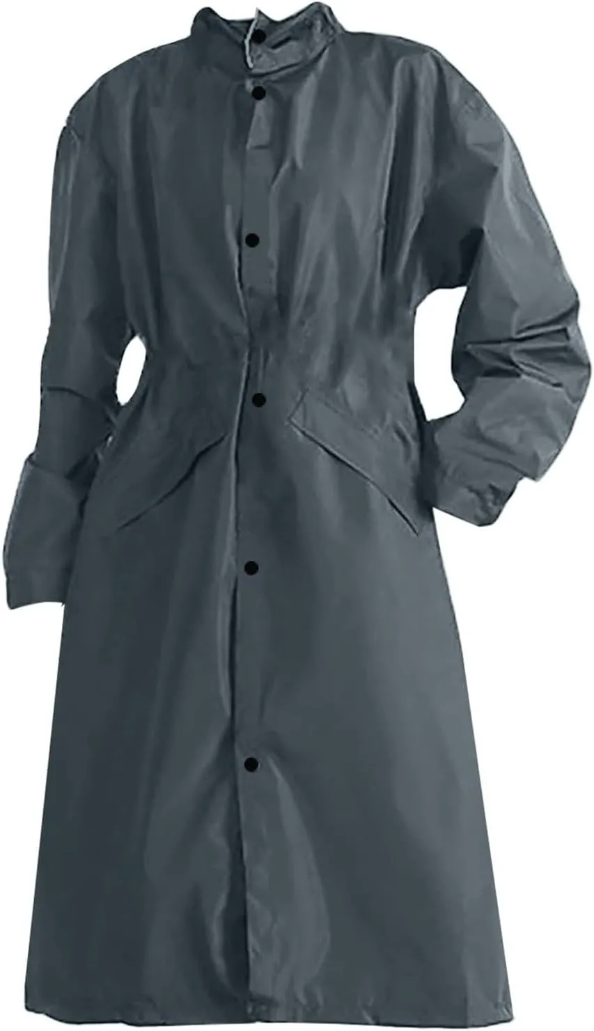 Womens Waterproof Trench Coats with Hood Windproof Rain Windbreaker Long Jackets Ligthweight Cycling Button Outerwear